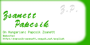 zsanett papcsik business card